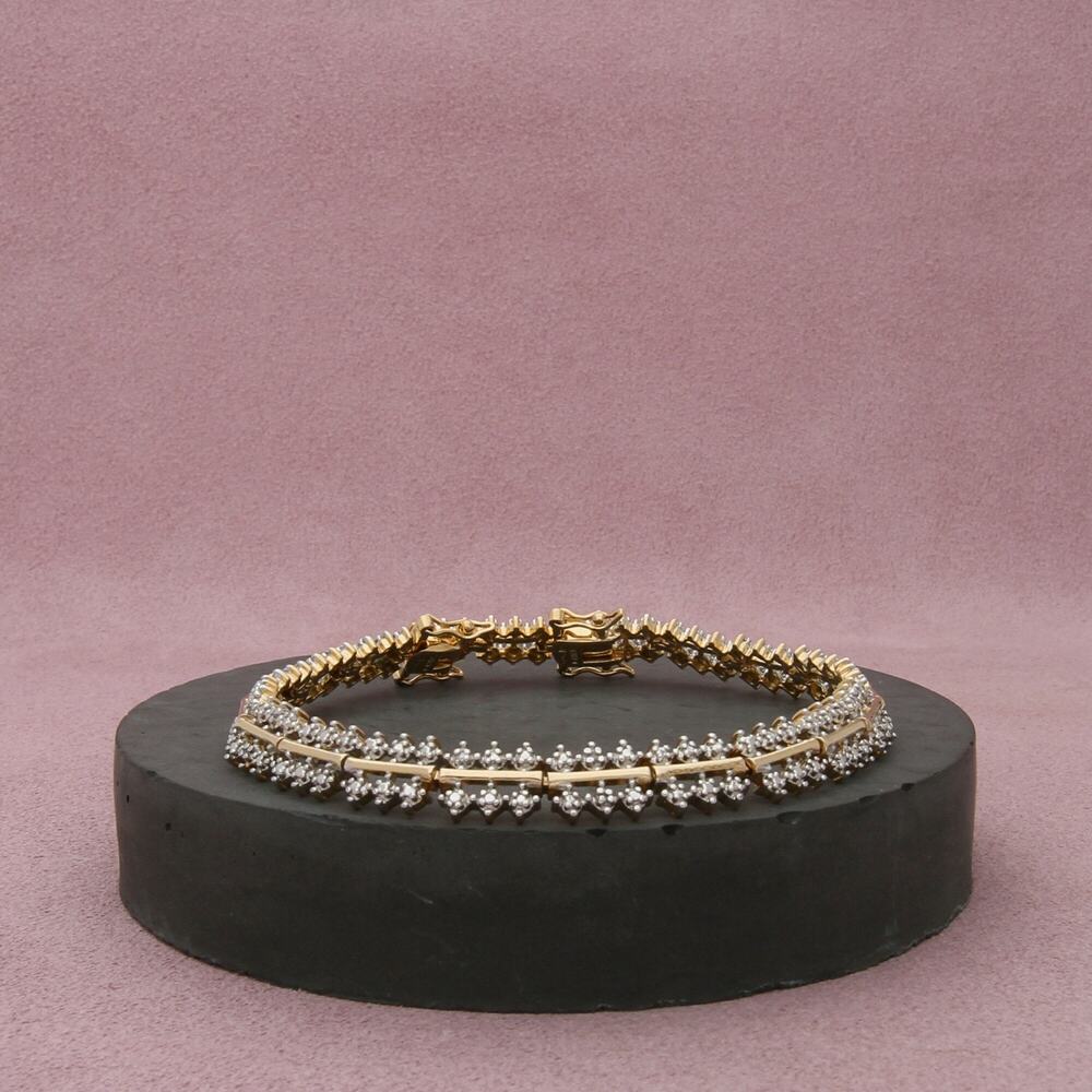 ⚡clearance⚡ sterling silver gold plate diamond accent tennis bracelet 7.25-8in